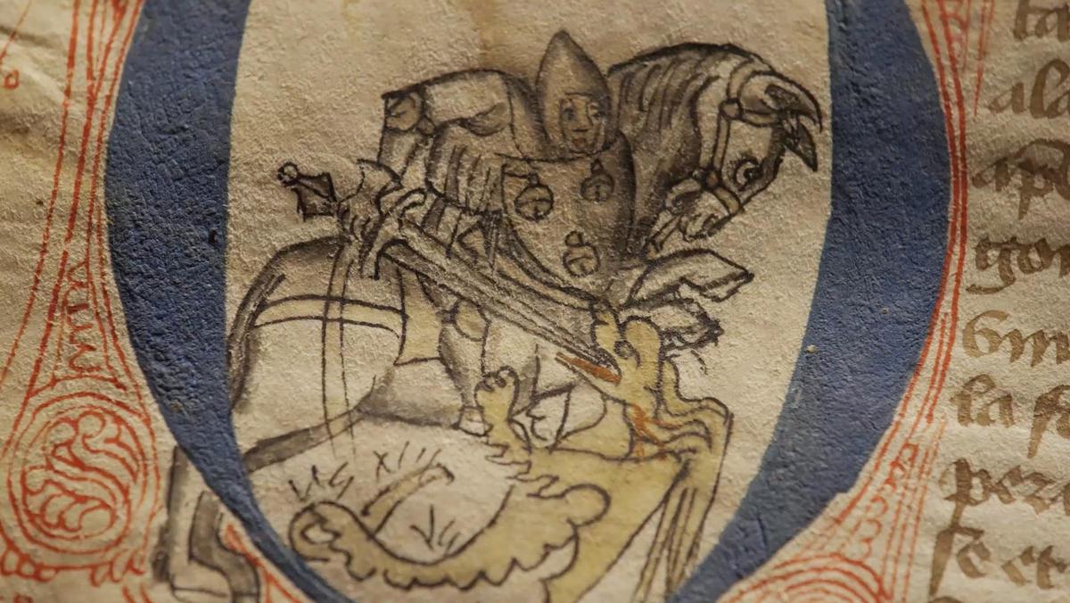 Ilustración de uno de los manuscritos de 'Segurant, el caballero del dragón'