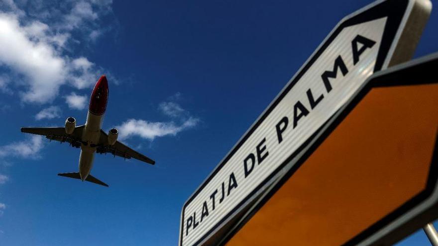 Flugzeug über Palma.