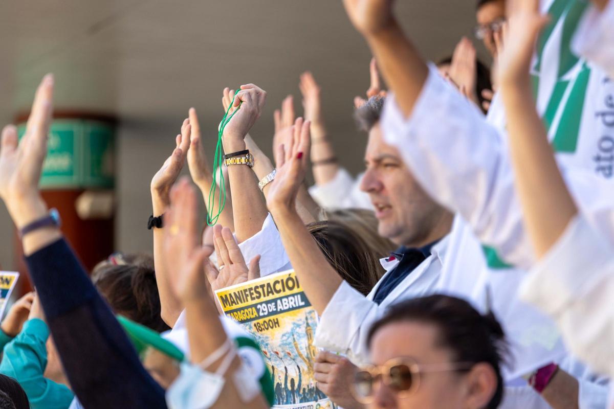 Imagen de archivo de una protesta de médicos durante la huelga.