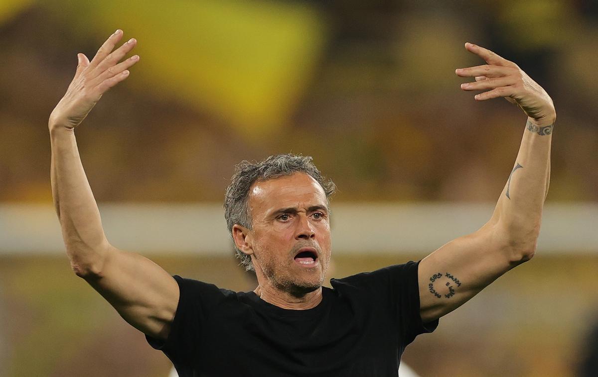 Luis Enrique, durante el partido ante el Dortmund