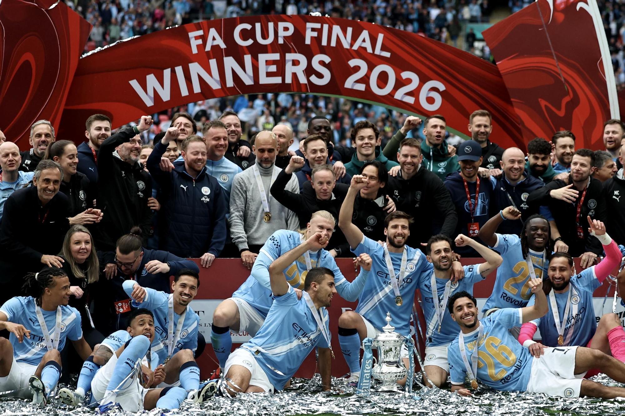 El Manchester City celebra la victoria en la FA Cup