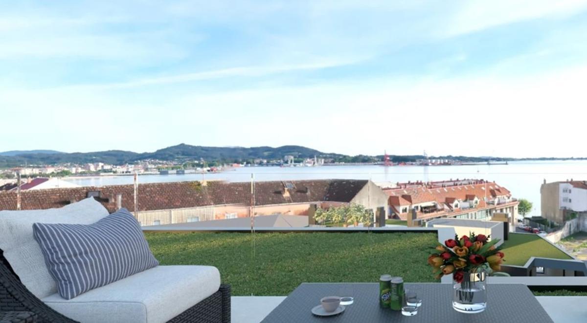 Recreación de la ría de Arousa desde el futuro Residencial Bimar.