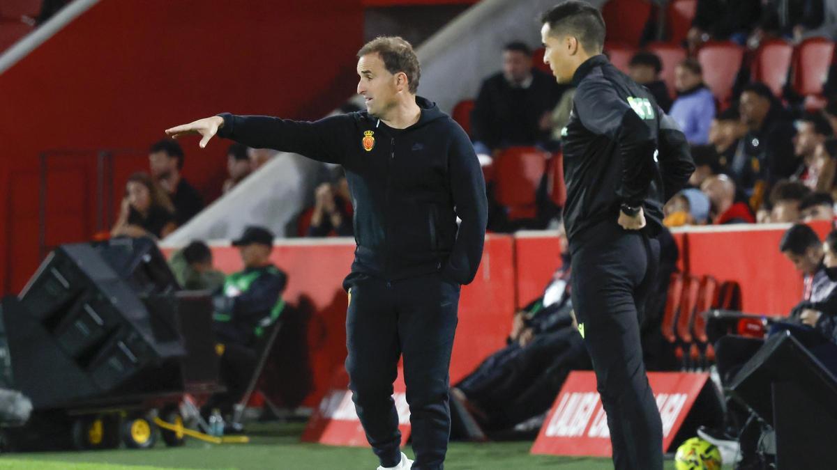 Jagoba Arrasate, durante el partido ante el Getafe de este domingo en Son Moix.