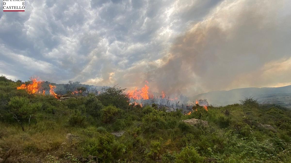 Imagen del incendio de Catí.