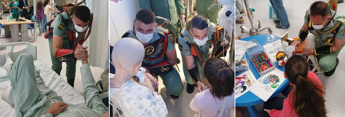 Tres imágenes de la visita de la Legión