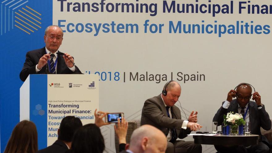 De la Torre durante un momento de su discurso ante un auditorio con emisarios de Naciones Unidas.