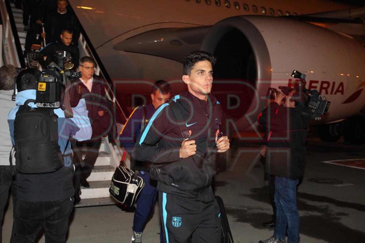 La expedición del Barça aterrizó de madrugrada