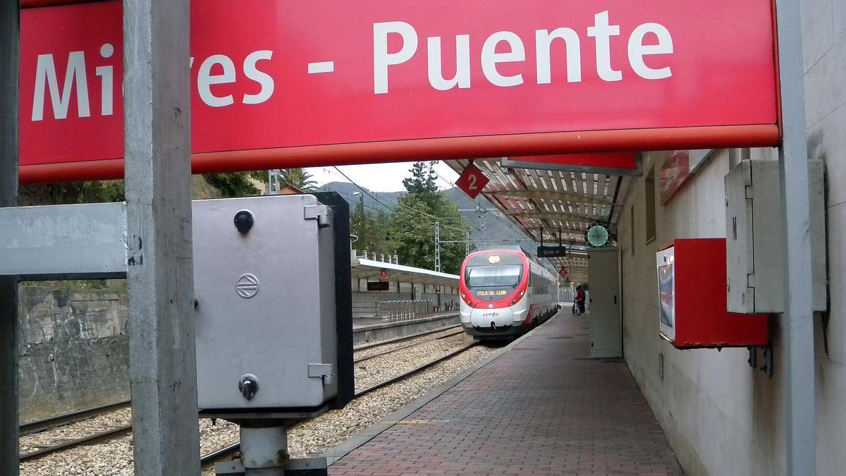 La estación de tren de Mieres.