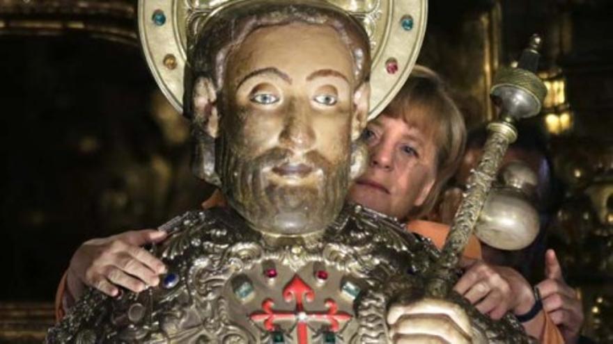 Rajoy y Merkel visitan la catedral de Santiago