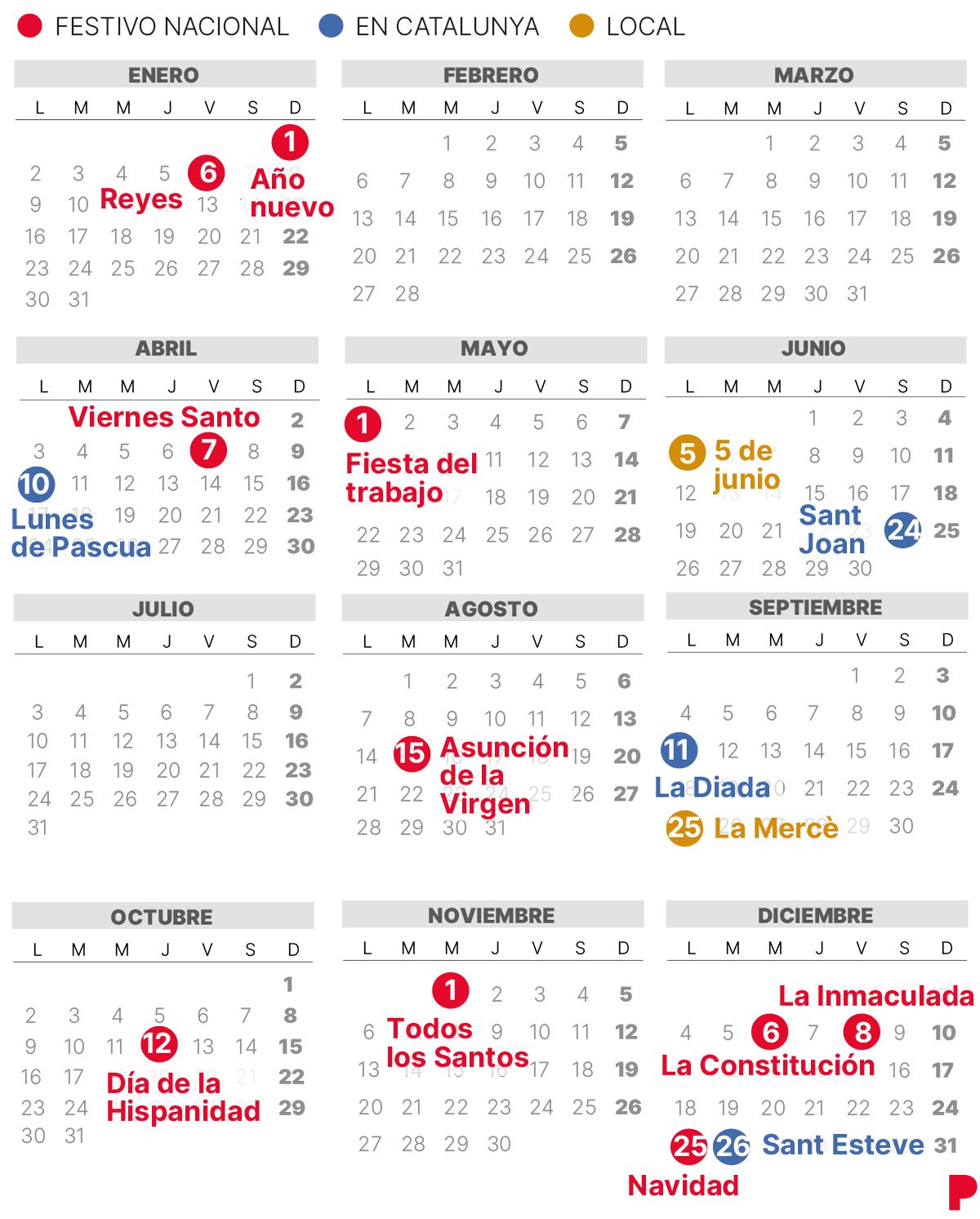 CALENDARIO laboral BARCELONA 2023 (con todos los FESTIVOS)