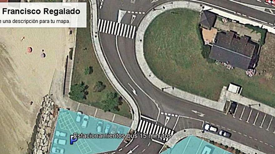 Mapa del espacio dedicado al estacionamiento.