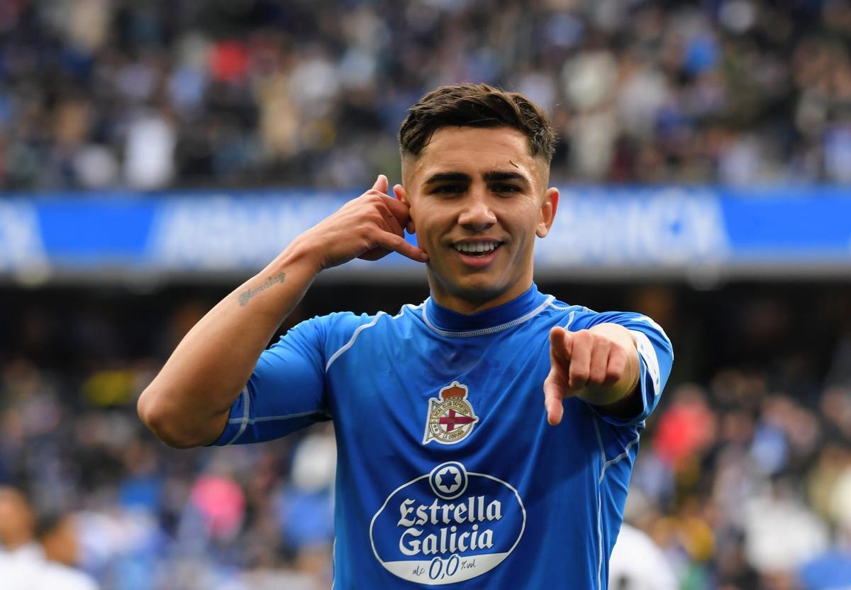 Yeremay celebra su gol contra el Ceuta.