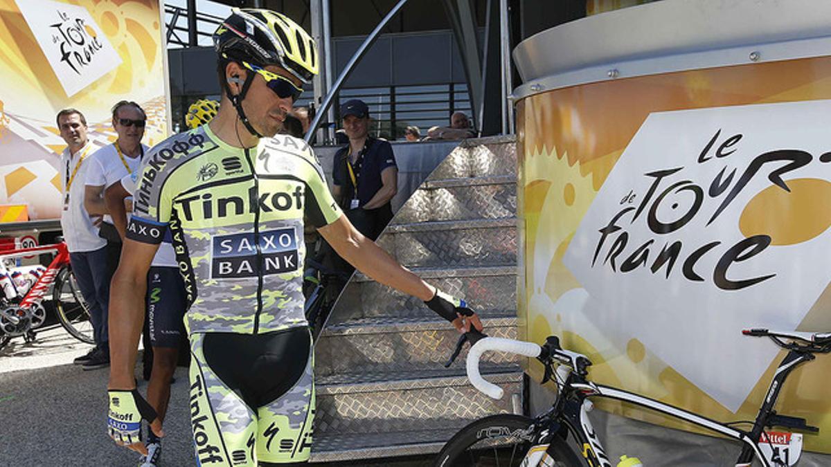 Alberto Contador, el lunes, antes de comenzar la 16ª etapa del Tour, con meta en Gap