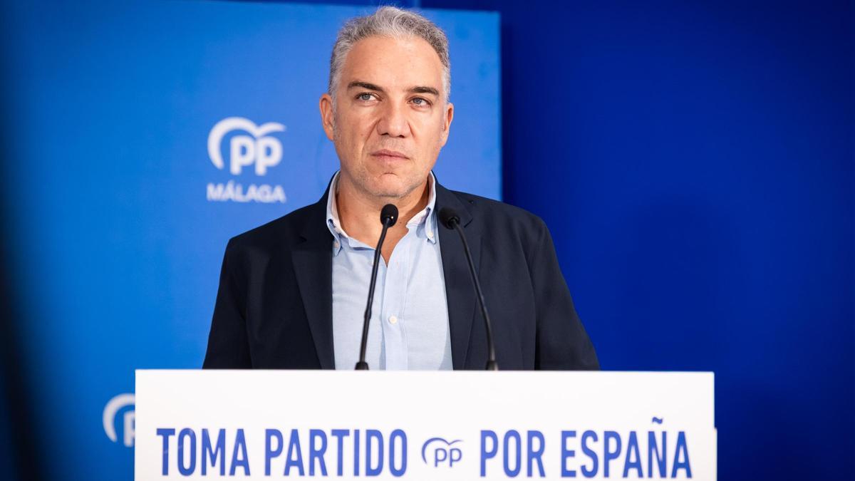 El vicesecretario de Coordinación Autonómica y Local y Análisis Electoral del PP, Elías Bendodo, este domingo en Marbella.