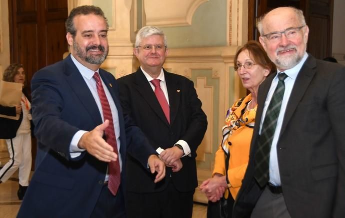 05/02/2019 LAS PALMAS DE GRAN CANARIA. El premio Nobel de Medicina Erwin Neher y la científica Eva María Neher, participan en el Campus Nobel Veterinaria. Fotografa: YAIZA SOCORRO.