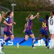 Irene Paredes celebra su gole en el partido de ida Real Madrid-Barça de la Champions 2025/26