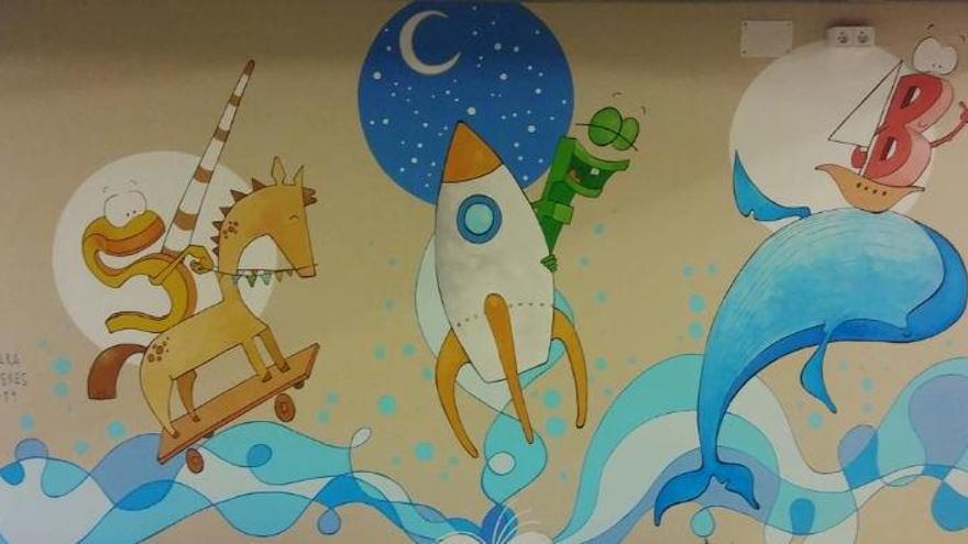 El mural que s&#039;ha pintat a l&#039;àrea infantil