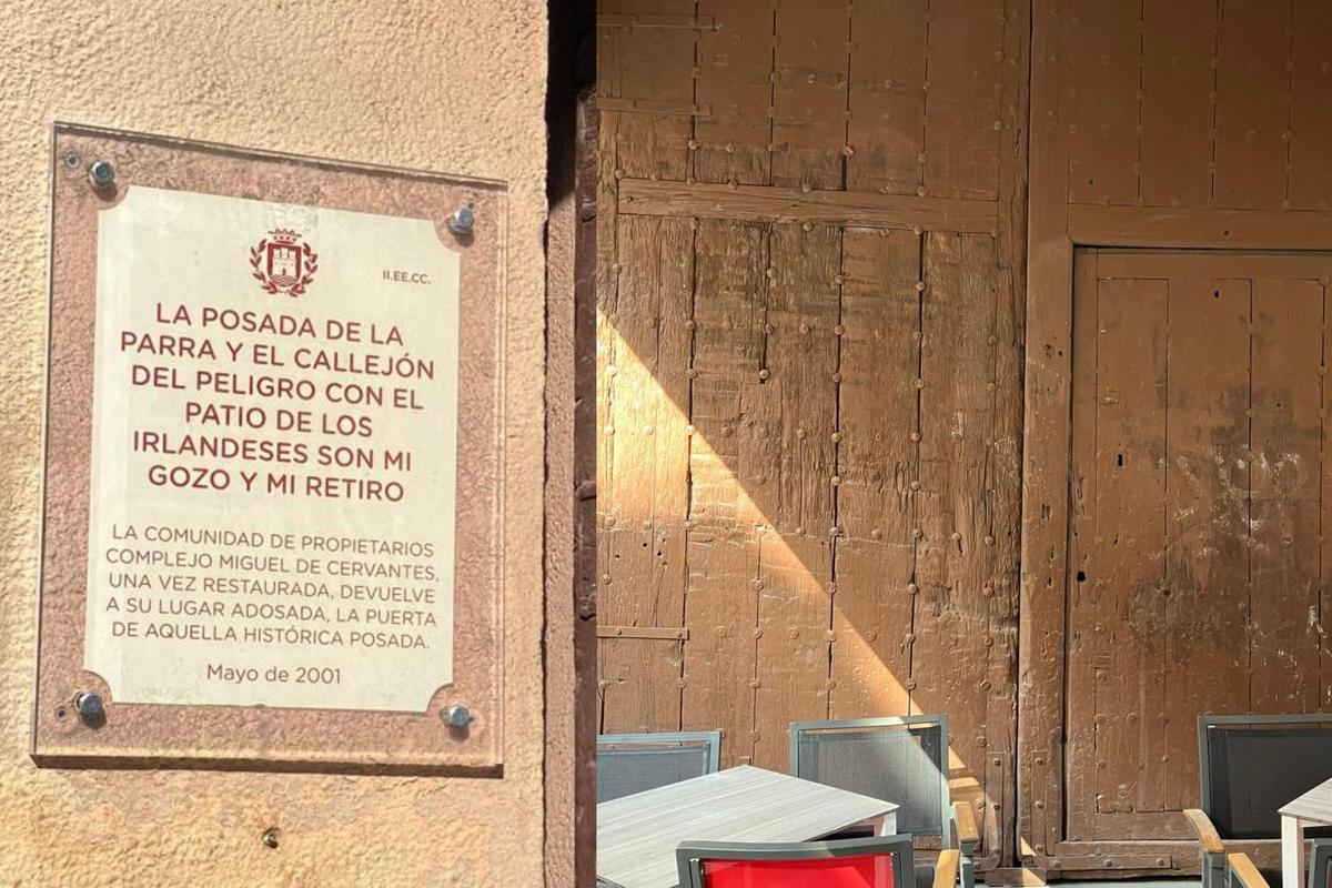 La puerta y placa conmemorativa del Callejón del Peligro