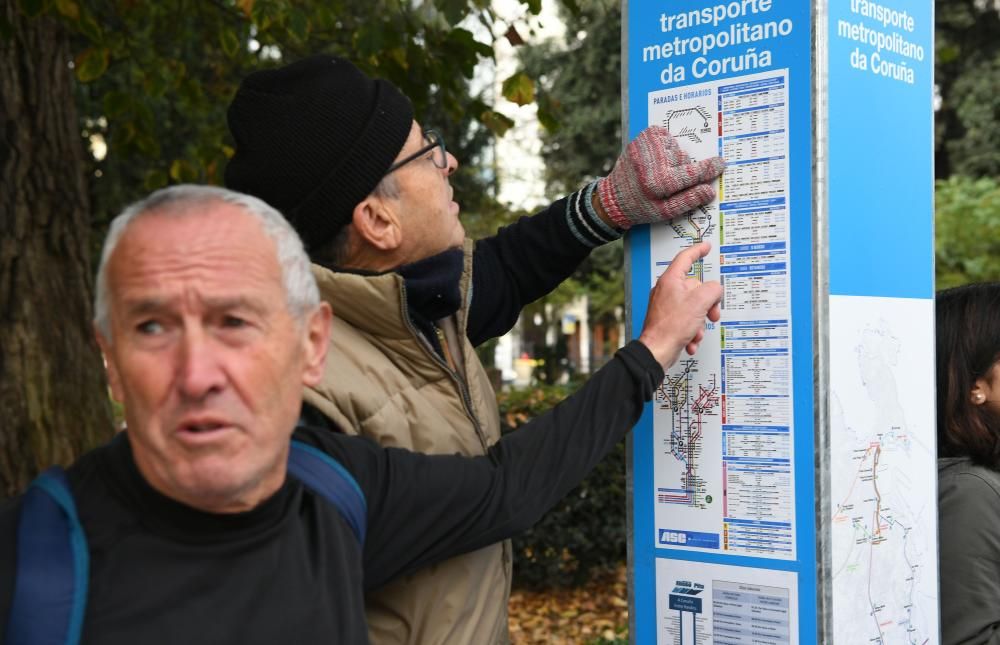 Llegada de los buses interurbanos al centro de A C