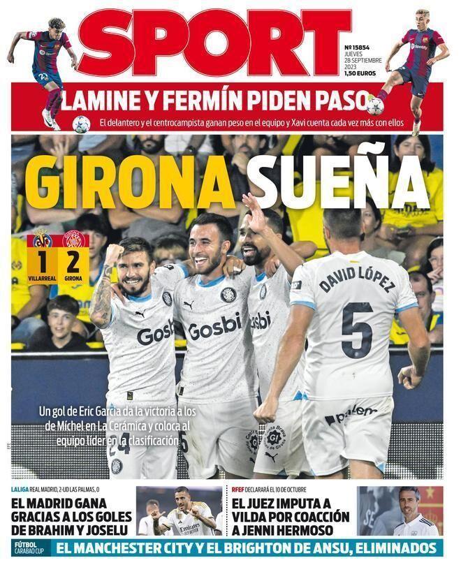 Las portadas de la prensa deportiva de hoy, jueves 28 de septiembre
