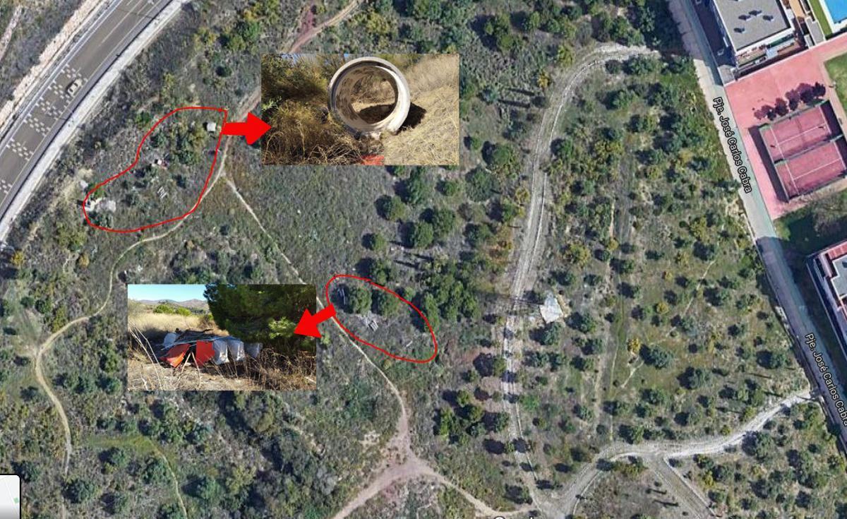 El croquis enviado al Consistorio en julio de 2022, con los materiales abandonados de la hiperronda.
