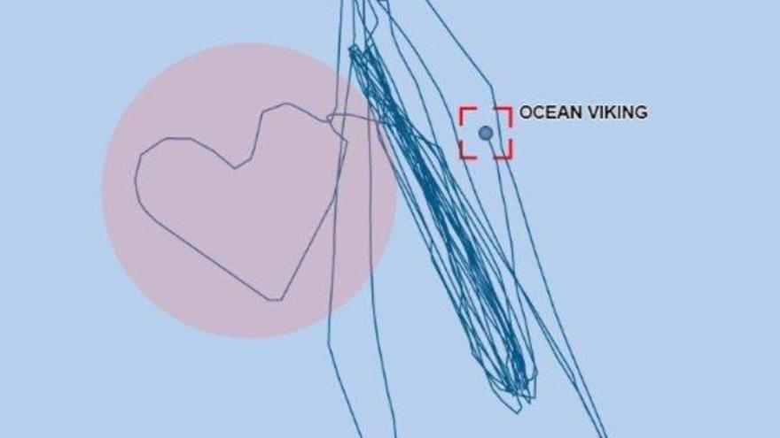 El mensaje desesperado del &#039;Ocean Viking&#039; con su ruta