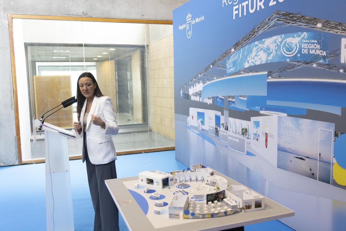 La consejera Carmen María Conesa presentando la programación de la Región de Murcia en la próxima Feria de Fitur