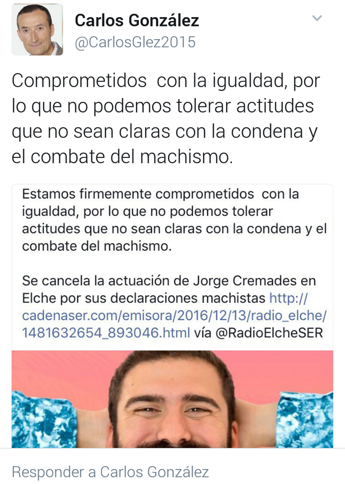 El Ayuntamiento de Elche anula un show de Jorge Cremades tras sus polémicas declaraciones