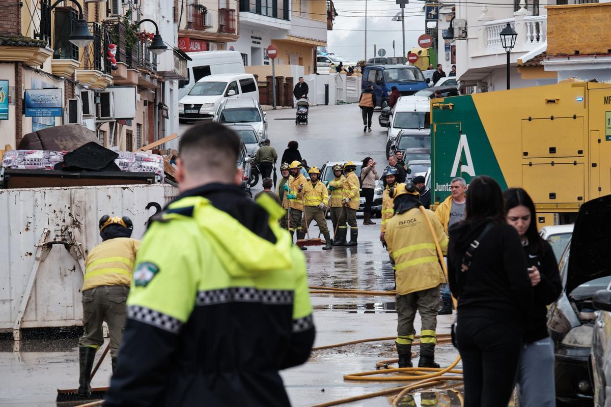 Inundaciones en Cártama tras el temporal del sábado en Málaga