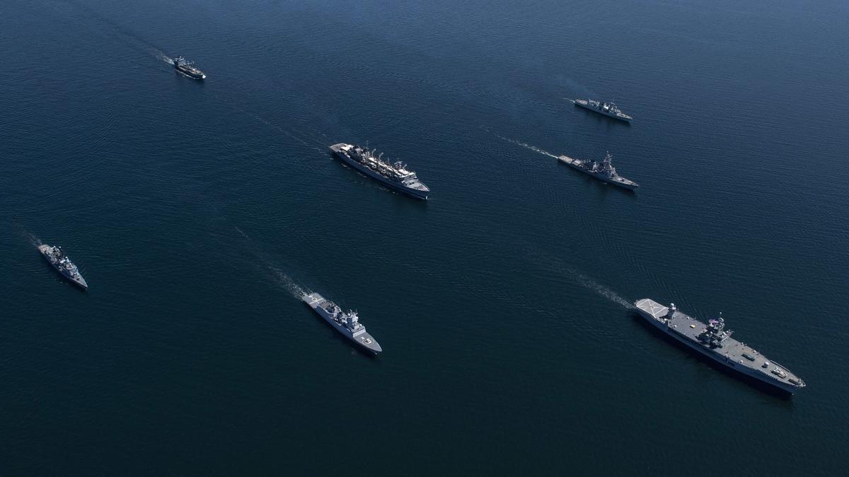 Fragatas de la OTAN en el ejercicio militar en el Báltico de 2020