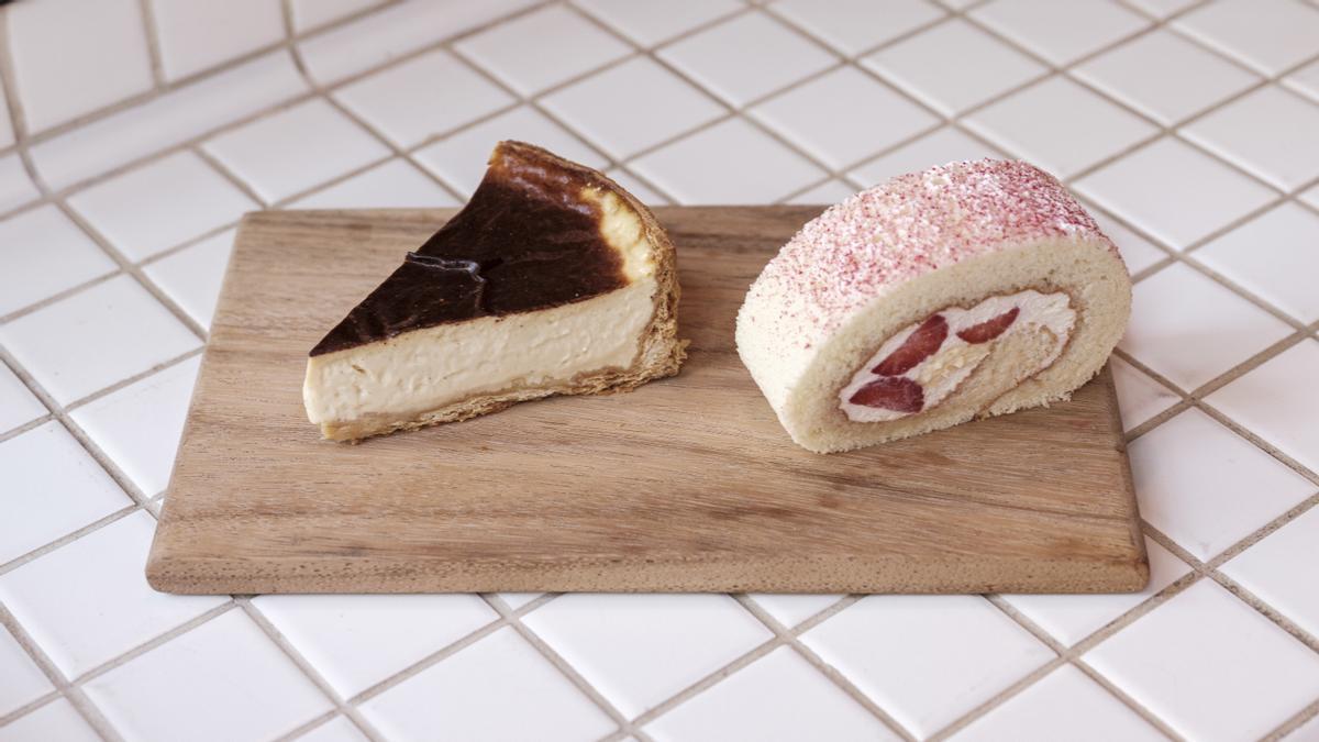 Flan parisino y pastel de fresas con nata de Tos Tao.
