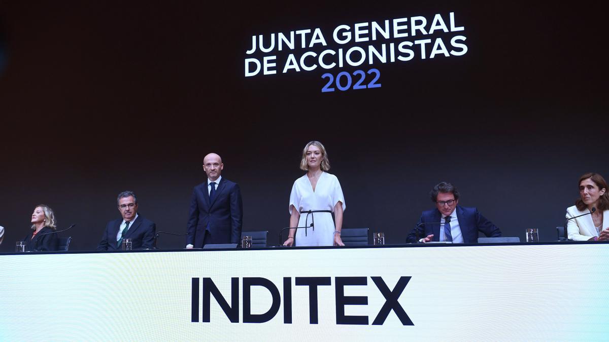 Marta Ortega en una junta general de accionistas de Inditex.