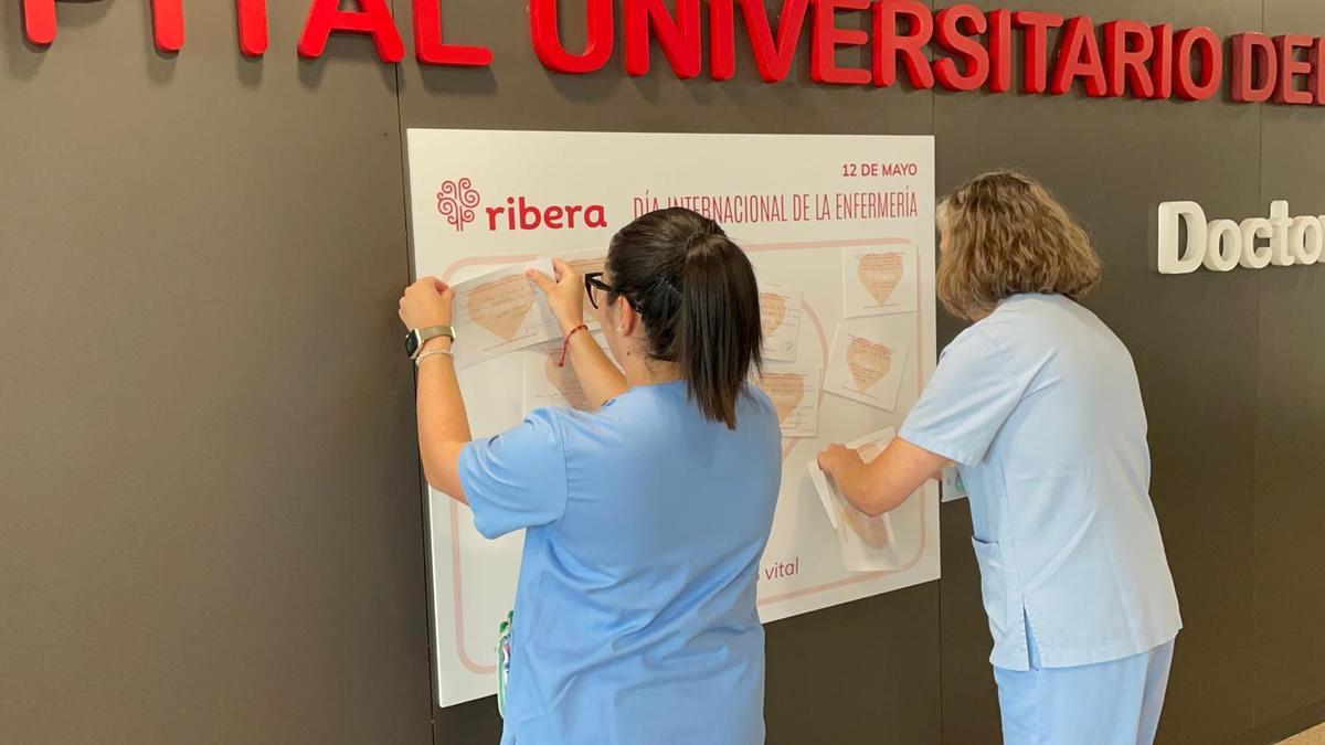 Acción por el Día Internacional de la Enfermería en el Hospital del Vinalopó de Elche