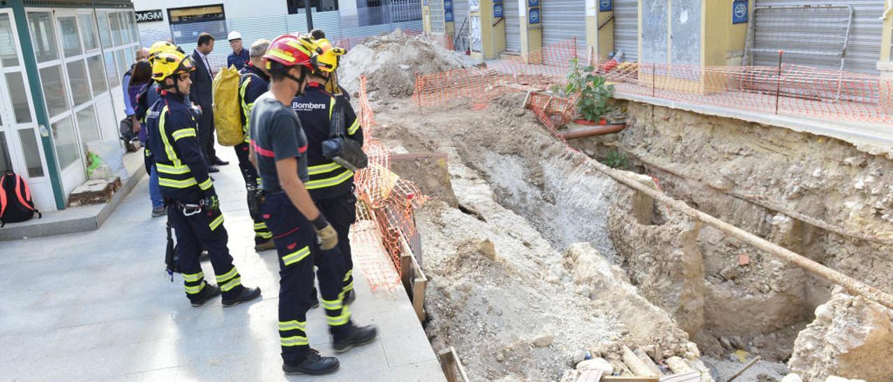 La zona del Mercado Central donde la pasada semana el Ayuntamiento descubrió la entrada al refugio de la Guerra Civil.