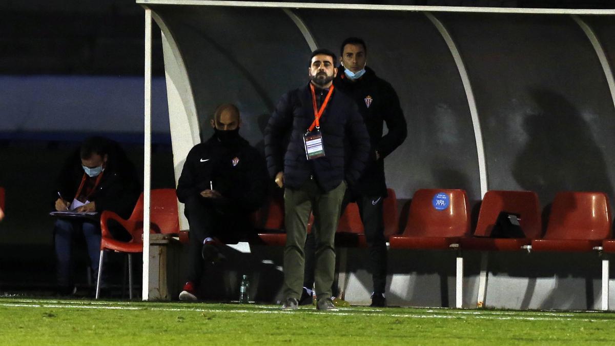 David Gallego, durante el Quintanar-Sporting.