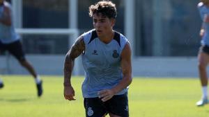 Melamed, en un entrenamiento del Espanyol.