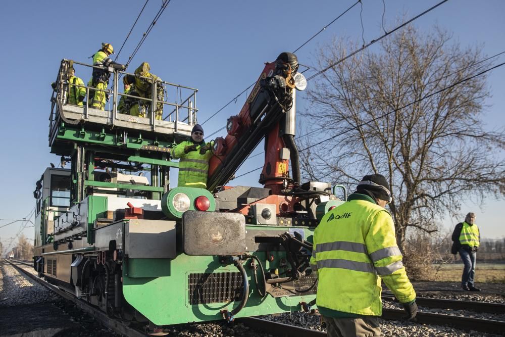 Tall de circulació de trens de les línies R11 i RG1 entre Girona i Caldes per un acte vandalisme