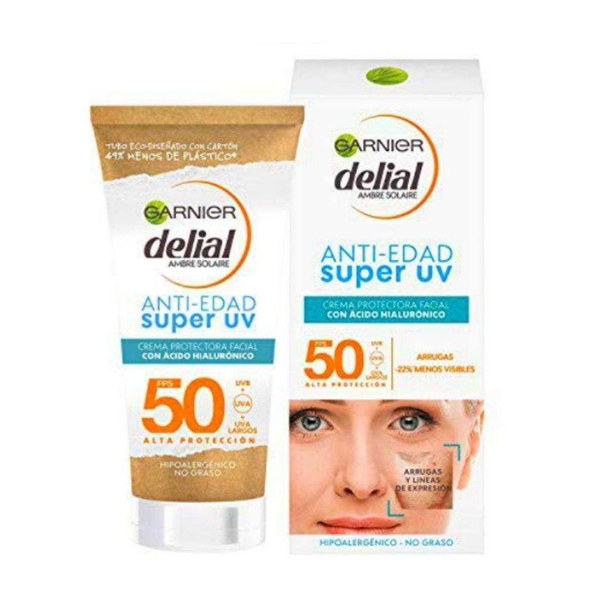 Crema protectora facial anti-manchas FP50+, de Garnier delial