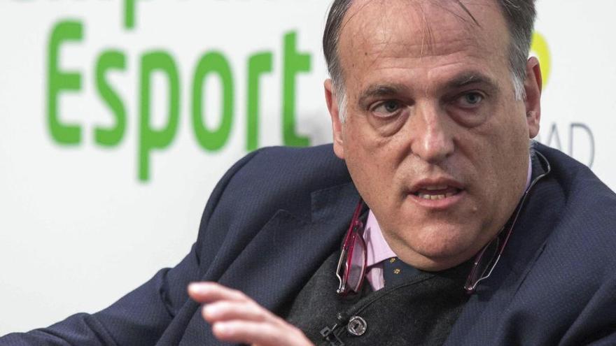 Javier Tebas, hoy en Valencia.