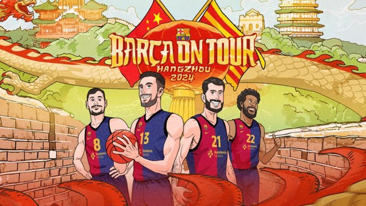 Cartel de anuncio de la pretemporada del FC Barcelona de baloncesto