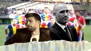 El exjugador del FC Barcelona Gerard Piqué y el expresidente de la Federación Española de Fútbol Luis Rubiales