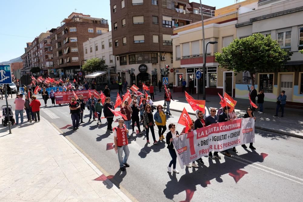La manifestación del Día del Trabajador reúne a 18 colectivos y partidos del Medio Vinalopó