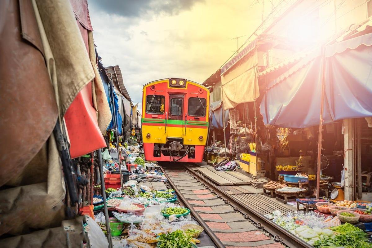 Mercado ferroviario de Maeklong, Bangkok