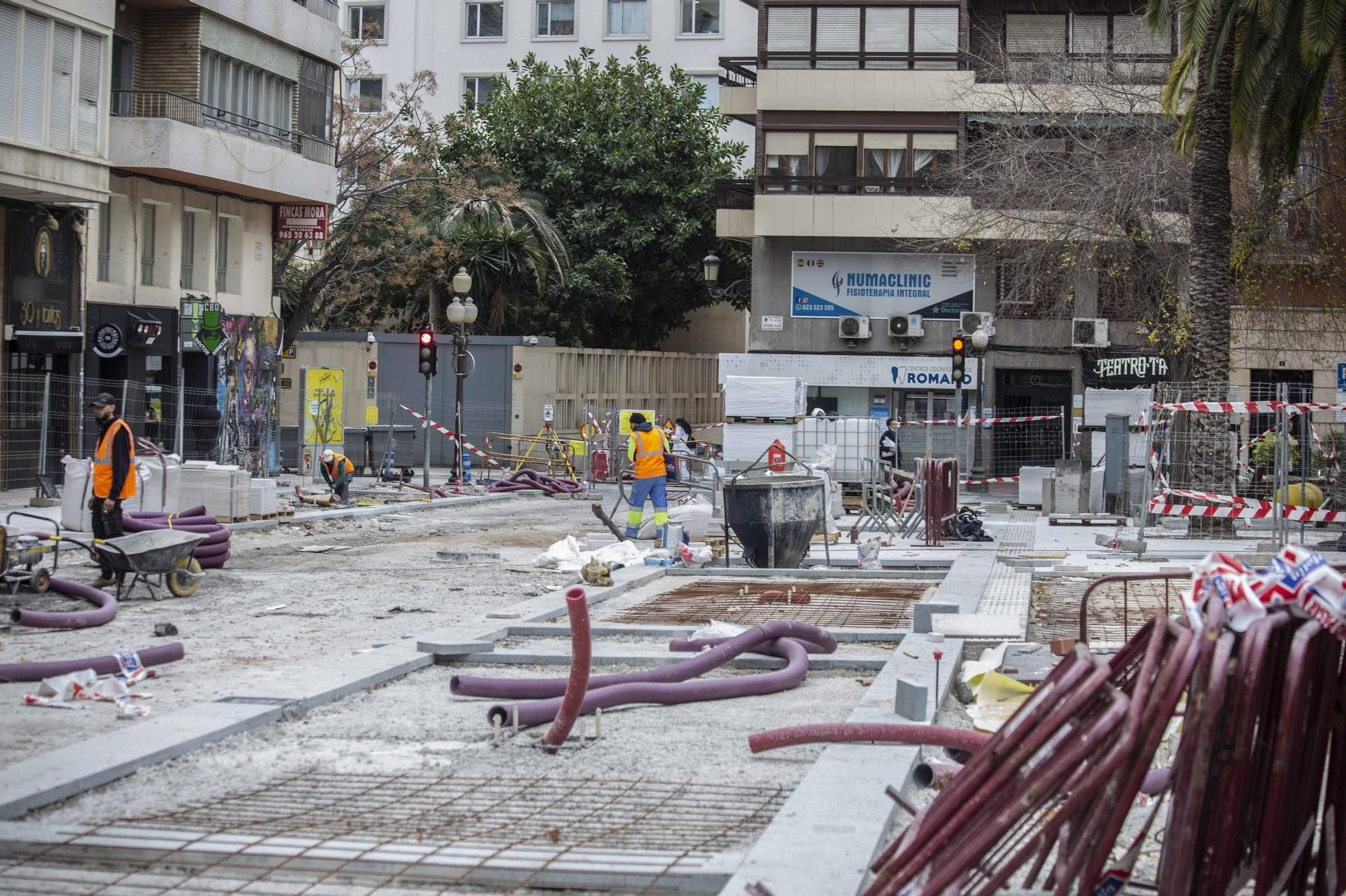 Así queda la avenida de la Constitución de Alicante sin las melias