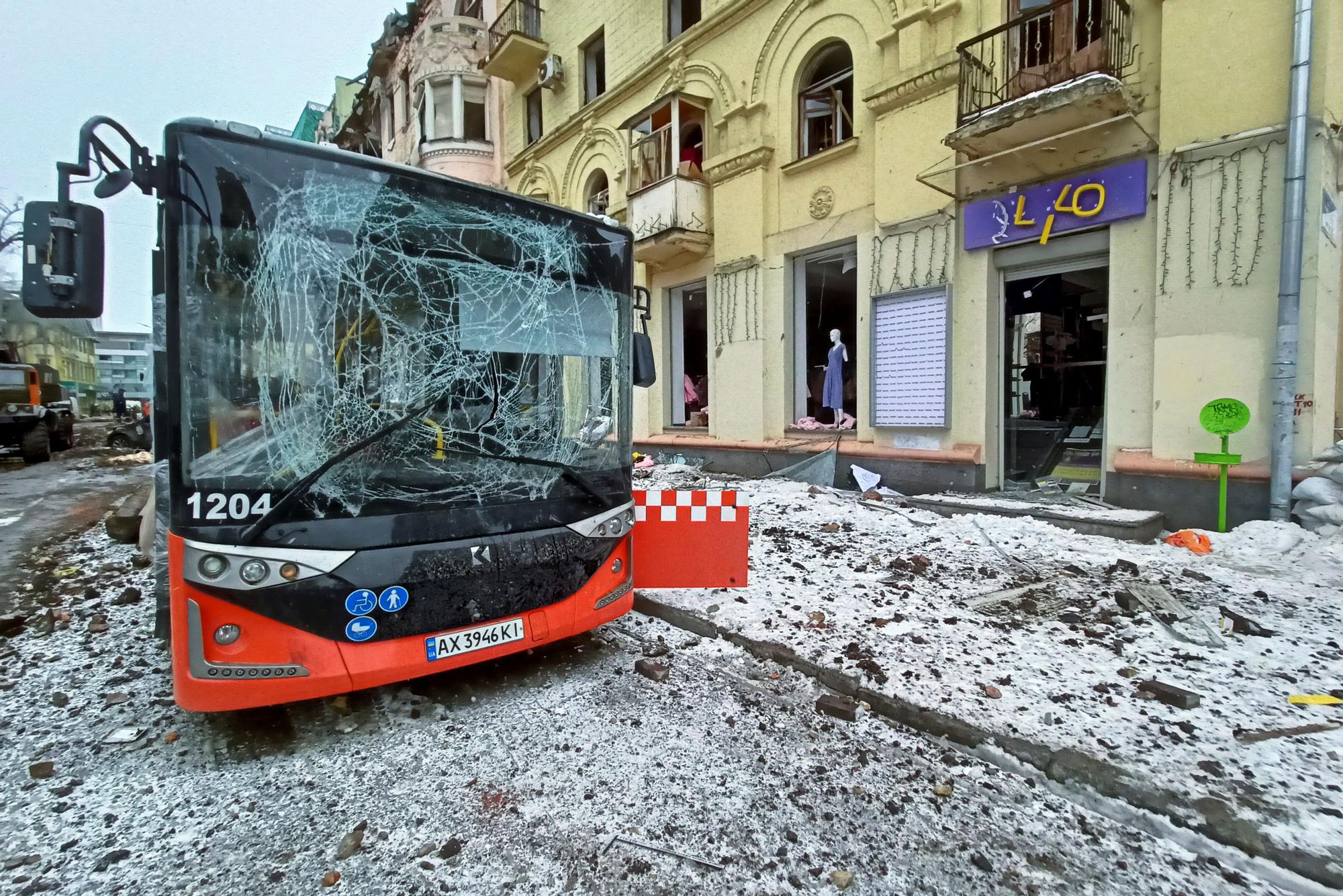 Ataque contra una zona civil del centro de Járkov