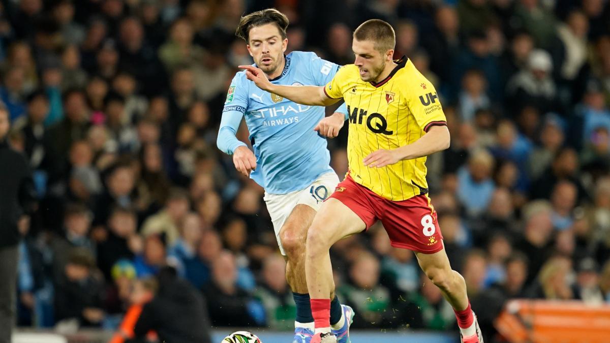 Jack Grealish durante un partido esta temporada con el Manchester City