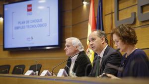 El consejero de Digitalización de la Comunidad de Madrid, Miguel López-Valverde, en el evento para presentar el Plan de Choque: Empleo Tecnológico