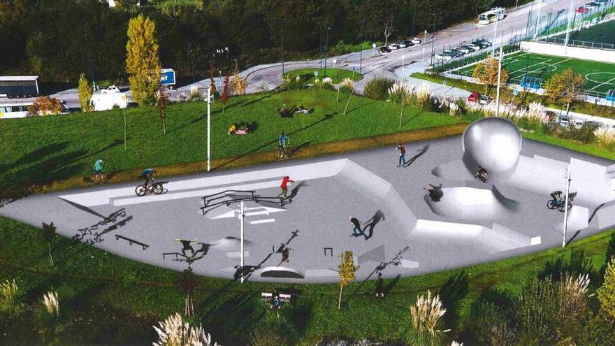 Infografía de la pista de skate que se instalará en Navia // FARO