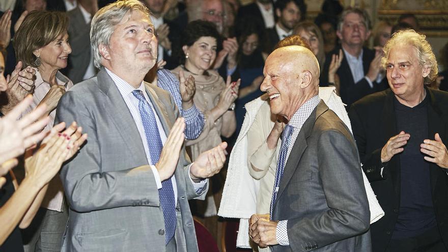 Norman Foster, junto al ministro Méndez de Vigo. // Efe
