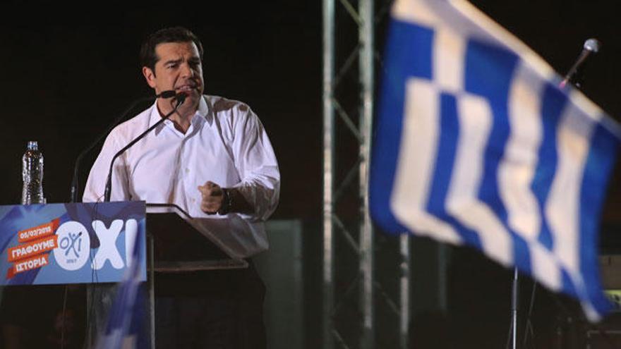 Tsipras, haciendo campaña por el &#039;No&#039;.